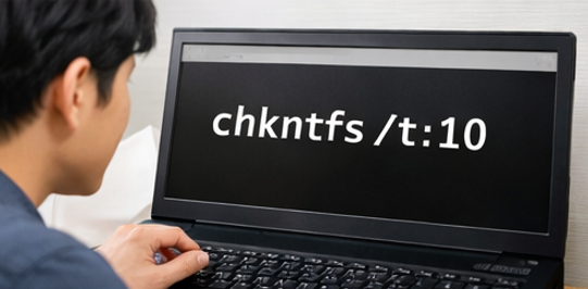 chkntfs /tで待ち時間変更